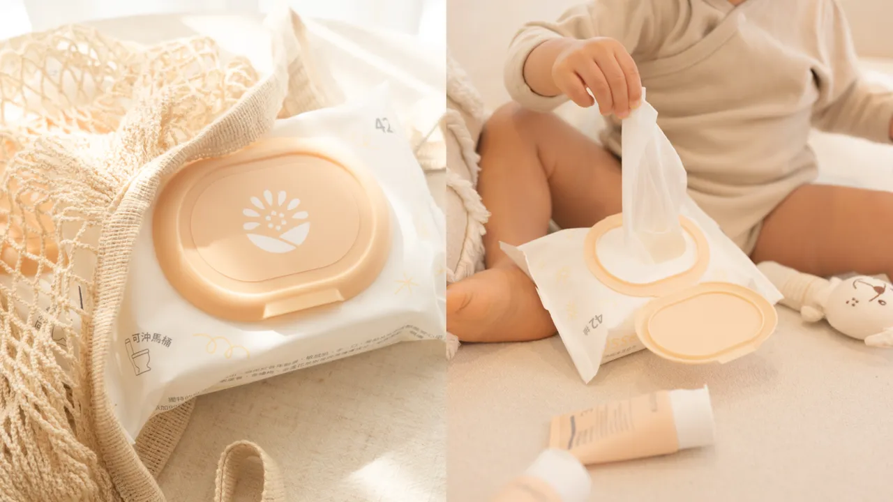 可沖純淨濕紙巾，為可沖入馬桶之設計，42抽／60元。品牌提供