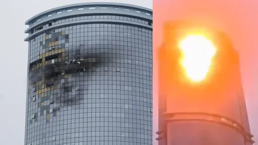 911式攻擊!烏克蘭無人機「撞俄羅斯37層高樓」 炸出巨大火球畫面曝