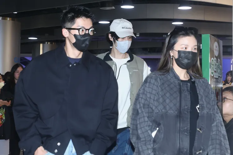 男神許光漢（左）跟友人一起來看周杰倫大巨蛋演唱會。特勤中心攝