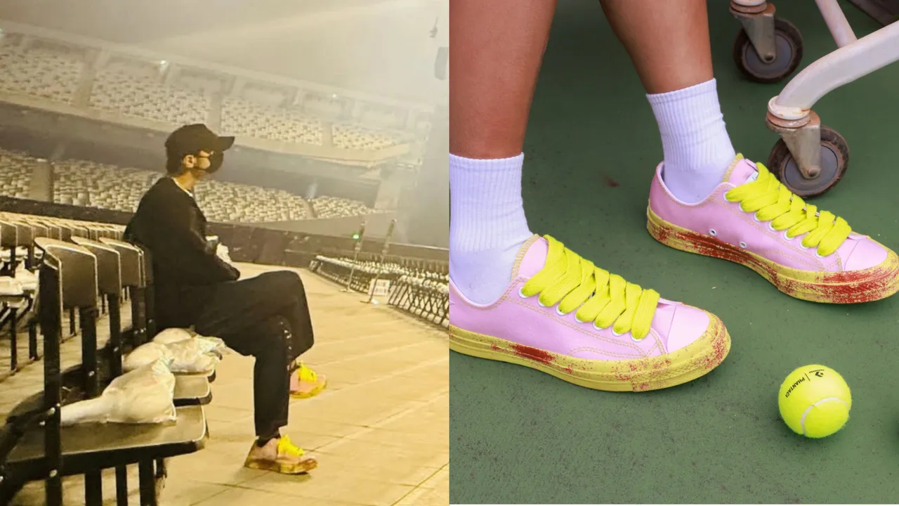 周杰倫搶先穿上PHANTACi與Converse的聯名鞋。左圖翻攝周杰倫IG、右圖品牌提供