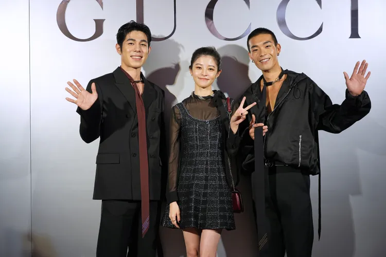 詹懷雲（左起）、詹子萱、牧森。彭欣偉攝