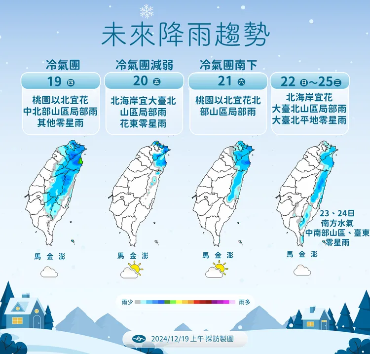 未來降雨預報。氣象署提供
