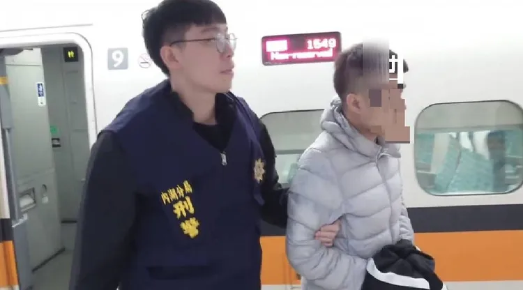 警方於高雄緝獲王姓嫌犯。翻攝畫面