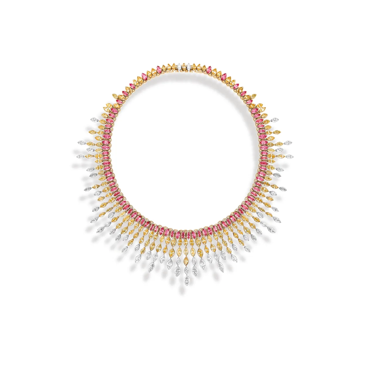 Sunlight Journey頂級珠寶系列鉑金黃鑽項鍊,價格店洽。品牌提供