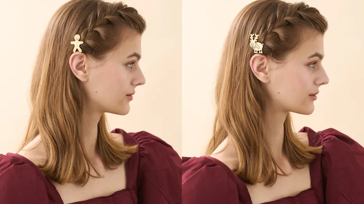 聖誕節薑餅人豆扣夾（左）、小麋鹿豆扣夾（右），各2500元。品牌提供