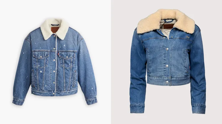 Levi's 90s版型羊羔毛丹寧夾克外套（左）4990元、可拆式羊羔毛丹寧夾克外套（右）5490元。品牌提供