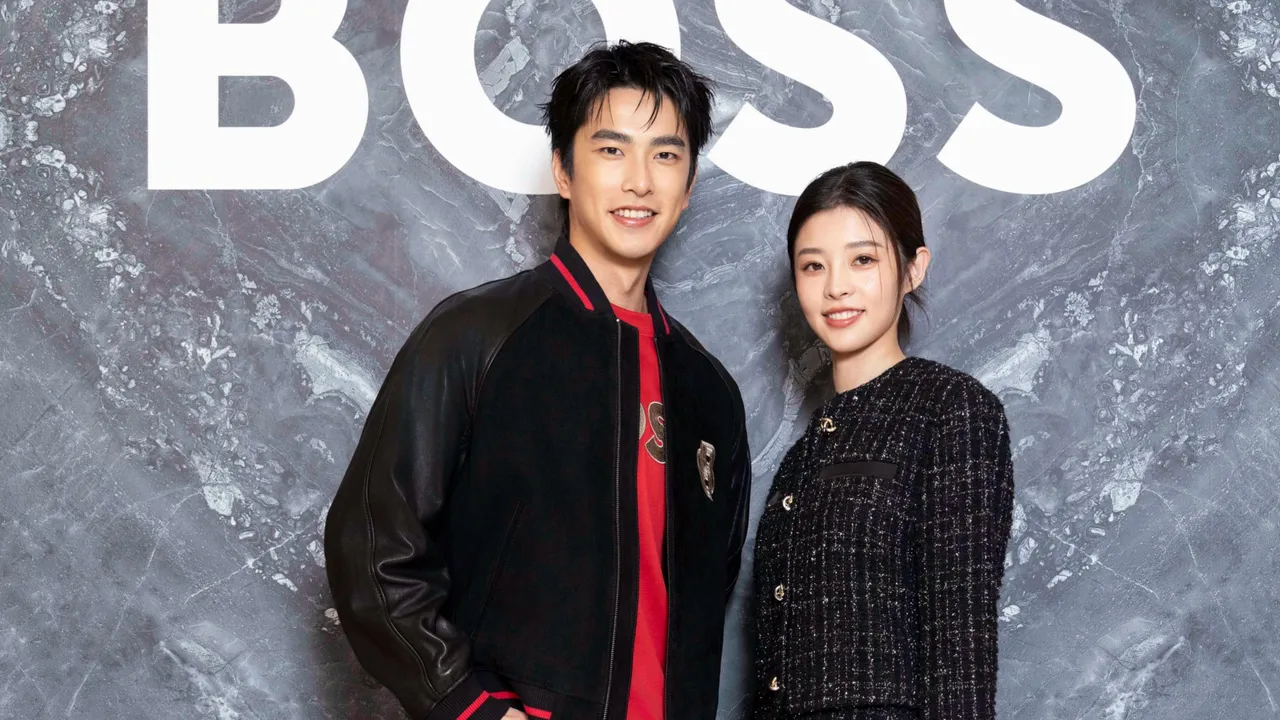 曾敬驊(左)、詹子萱(右)出席BOSS新店開幕活動。品牌提供
