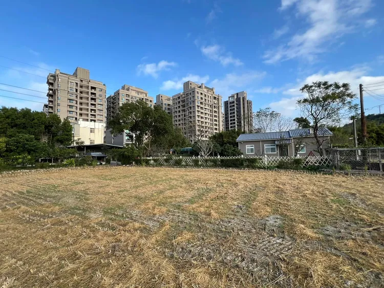 謝金河表示，農田的另一邊，相隔一條馬路，豪宅區價格喊到每坪7、80 萬元。翻攝謝金河臉書