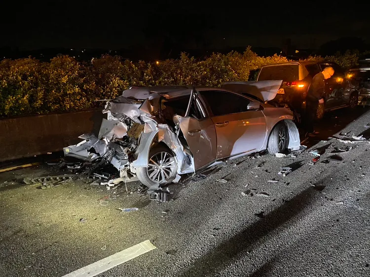 車禍現場。新竹縣消防局提供