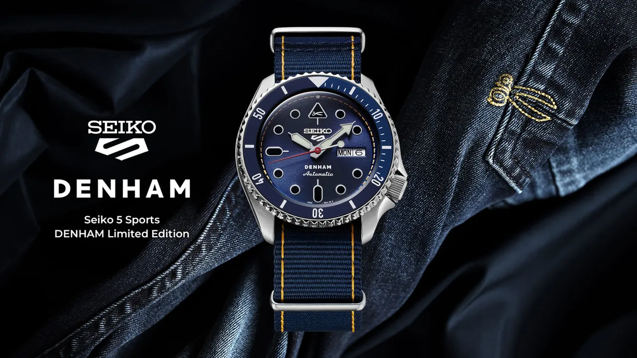 SEIKO與精品牛仔褲品牌荷蘭剪刀牛王DENHAM推出聯名錶。品牌提供