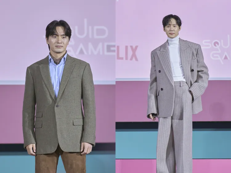 李陣郁（左圖）飾演為籌女兒醫藥費的父親，朴成焄變身跨性別者。Netflix提供