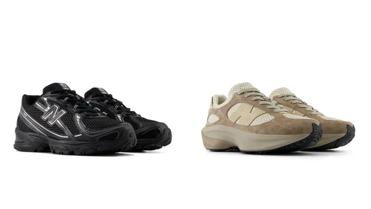 夜幕黑740跑鞋（左）3280元、摩卡棕WRPD Runner（右）4880元。品牌提供