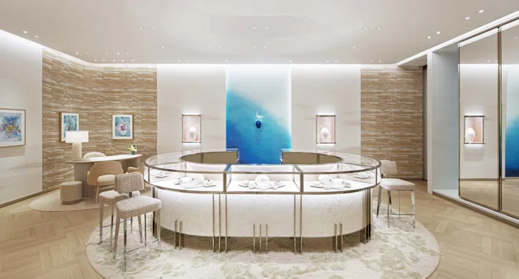 「石上鳥」Bird on the Rock主題牆面。品牌提供