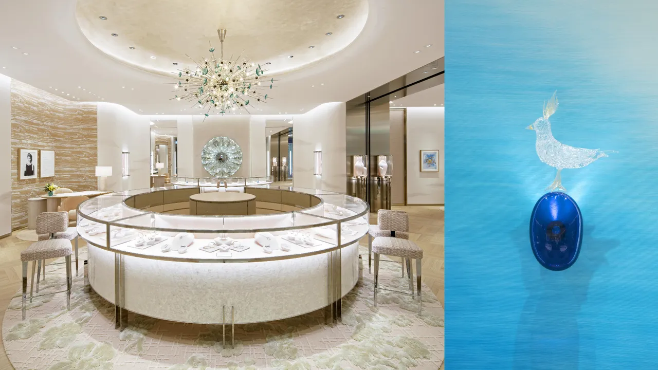 Tiffany & Co.在台南新光三越新天地盛大揭幕全新專門店，店內還有別緻的「石上鳥」Bird on the Rock主題牆面。品牌提供