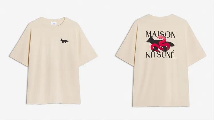 Maison Kitsuné大理石白蛇年暗影狐狸寬鬆短TEE，5000元。品牌提供