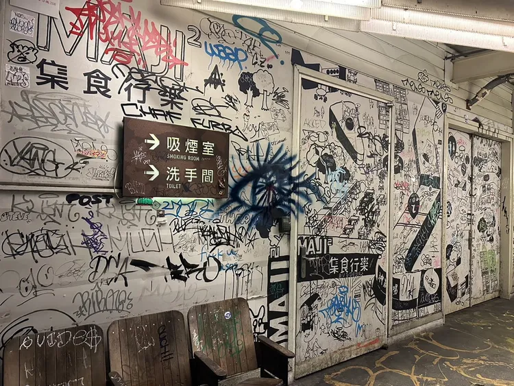 圓山花博公園投訴逾200件，環境遭惡意噴漆塗鴉。陳怡君提供