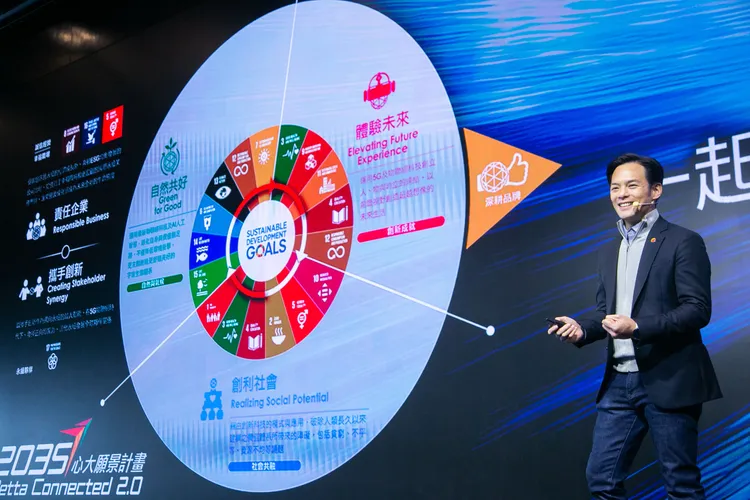 台灣大員工與高階主管上下齊心推動「2035 心大願景計畫 2.0」。圖為台灣大總經理林之晨。台灣大提供