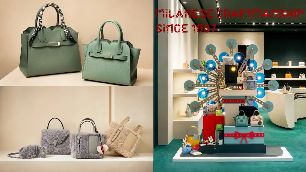 Valextra在台北SOGO敦化店打造精美聖誕櫥窗，並帶來聖誕手袋贈禮推薦。品牌提供