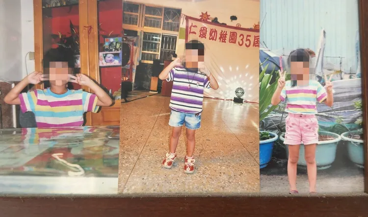 阿公阿嬤看著相片中孫女幼年時可愛模樣，不禁悲從中來。民眾提供