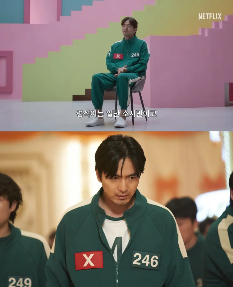 李陣郁《魷魚遊戲2》為籌措女兒醫藥費參加比賽。翻攝YouTube、Netflix提供