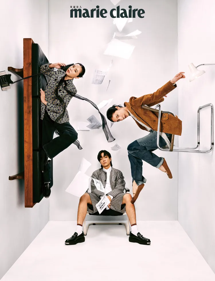 謝盈萱（左起）、薛仕凌、楊錦華拍攝《美麗佳人》封面。《美麗佳人》提供