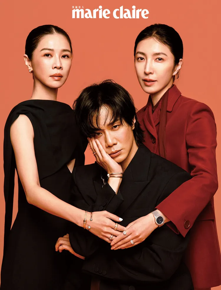 謝盈萱（左起）、薛仕凌、楊錦華拍攝《美麗佳人》封面。《美麗佳人》提供