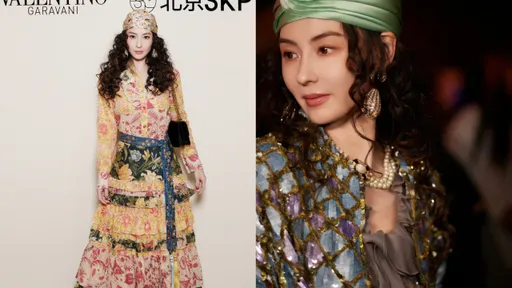 張柏芝頂凍齡美貌現身北京 羊毛卷配碎花洋裝演繹復古優雅