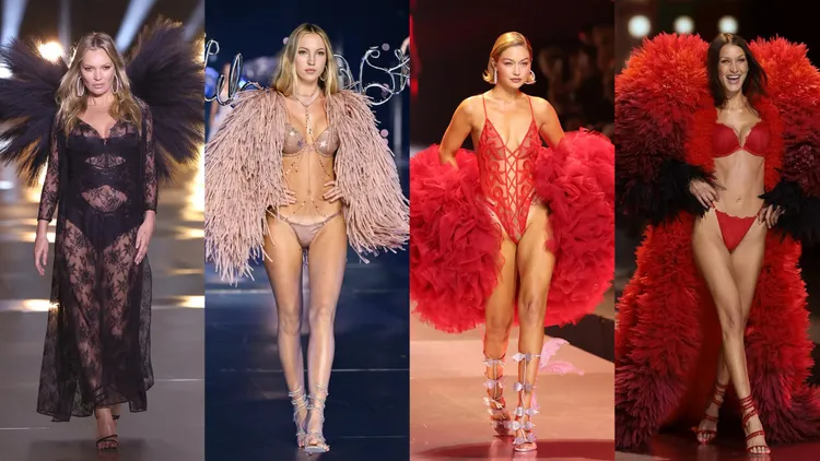 Kate Moss母女（左起）與Gigi Hadid姐妹花都走上伸展台。美聯社、翻攝IG