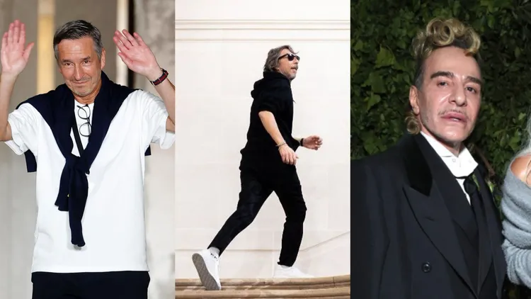 今年在「長跑」後與品牌告別的設計師，（左起）Dries Van Noten、Pierpaolo Piccioli、John Galliano。翻攝IG、翻攝Ｘ@LaModeUnknown