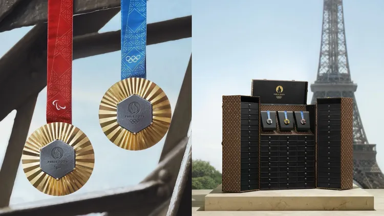 LVMH斥資近52億，打造最時尚奧運，CHAUMET出手打造奧運獎牌，LV還打造獎牌托盤以及保護硬箱。翻攝paris2024 IG