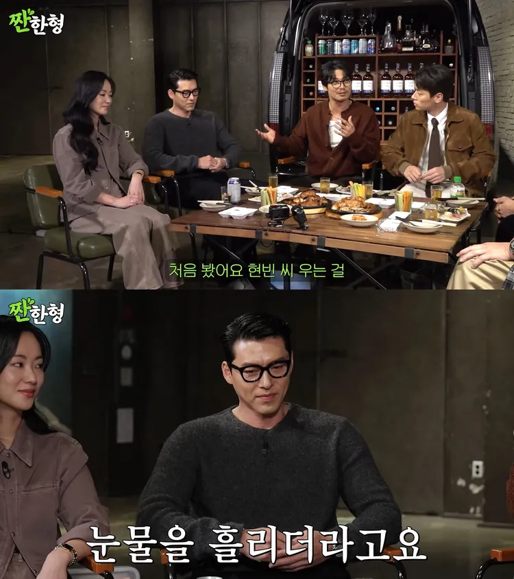 朴勳（上圖右二）提到玄彬拍《哈爾濱》最後一天釋放壓力，第一次看到他哭了。翻攝YouTube