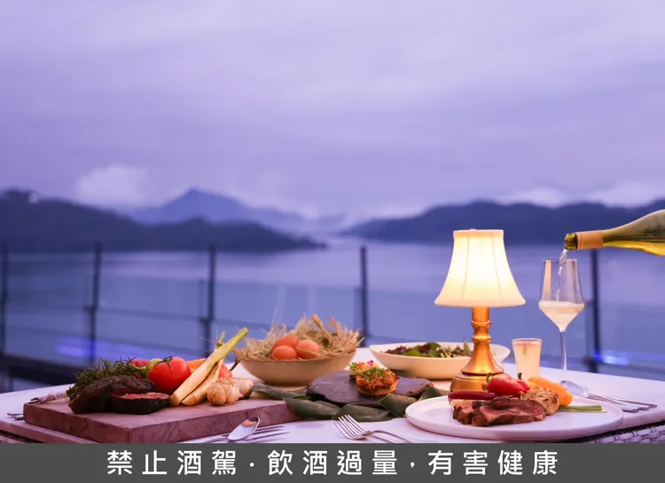 雲月舫Sky Lounge 為綠色餐飲指南的綠色餐廳，蘊含日月潭風土的星級料理。業者提供