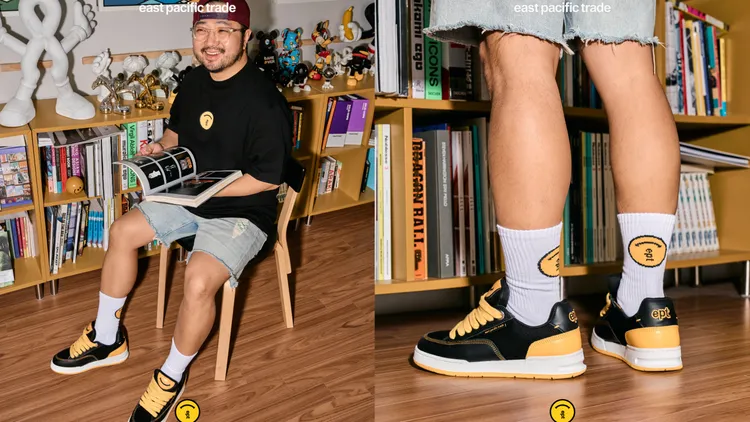 EPT經典滑板鞋款以亮眼漆黑與鮮黃色重新詮釋街頭風格。品牌提供