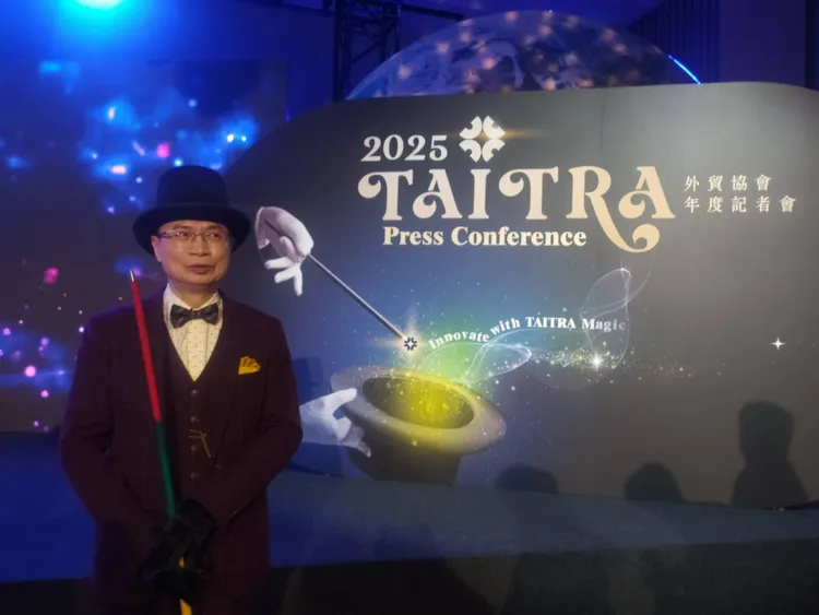 外貿協會今舉行「2025年外貿協會年度記者會」，圖為貿協董事長黃志芳。許麗珍攝