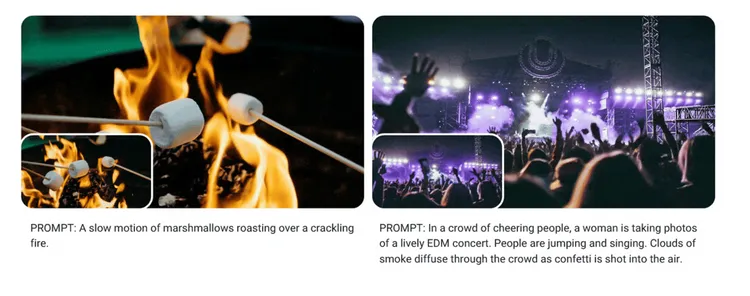 圖像轉影片（Image-to-video），Veo能夠從現有或由AI生成的圖像生成影片。Google提供