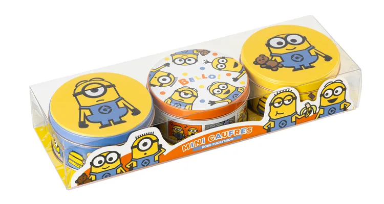 神戶風月堂小小兵迷你法蘭酥3罐入。業者提供