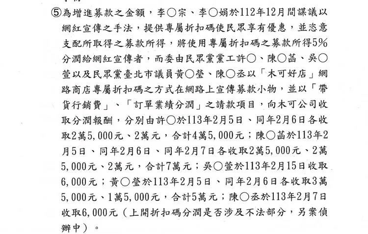 起訴書。北檢提供
