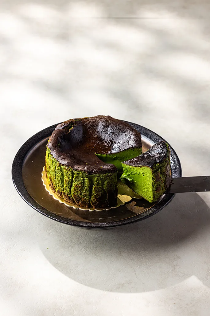 抹茶巴斯克乳酪蛋糕-。業者提供