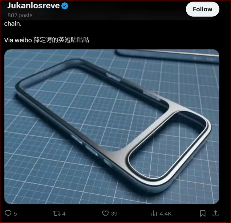 疑似新一代iPhone機殼外觀。X