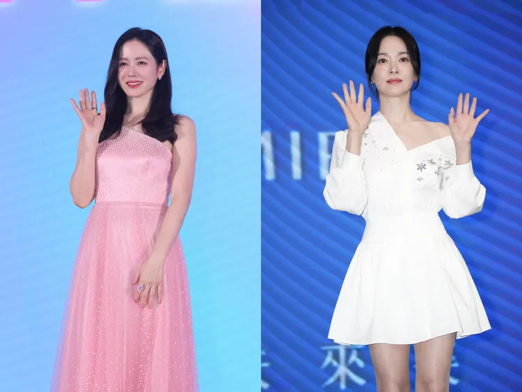 孫藝真（左圖）、宋慧喬今年先後來台為代言品牌站台。資料照片