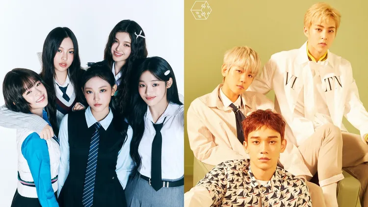 NewJeans（左圖）、EXO-CBS都與前東家鬧翻。翻攝IG、SM娛樂