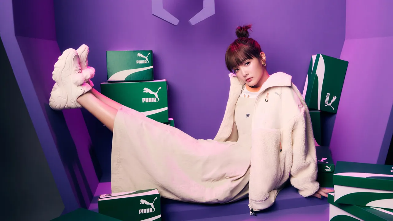 王淨換上PUMA服飾示範聖誕穿搭。品牌提供