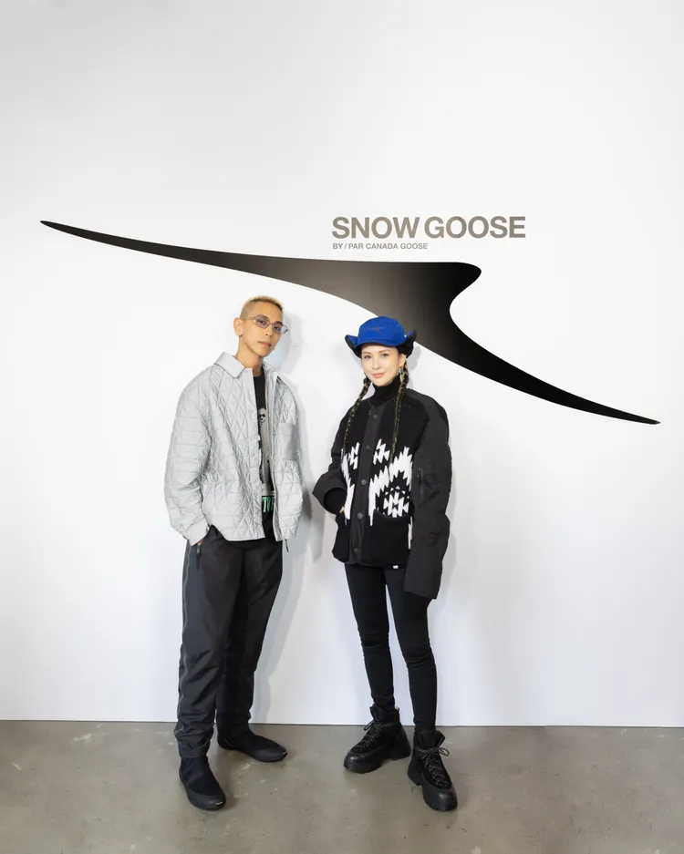 魏如昀（左）、楊艾倫（右）演繹Snow Goose By Canada Goose系列。品牌提供