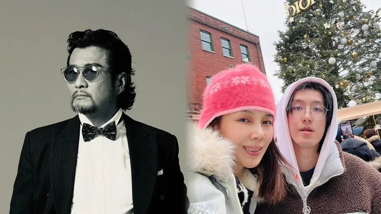 孫興（左）和林美貞人育有一子孫恆。左圖翻攝孫興微博、右圖翻攝林美貞臉書