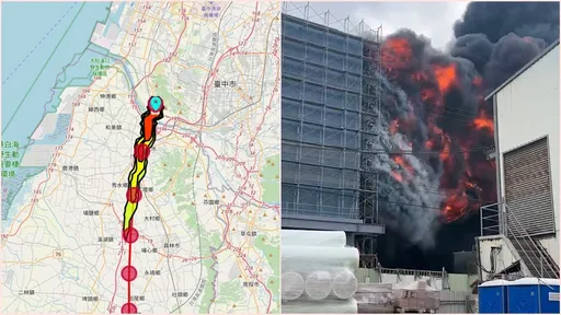 台中全联恶火浓烟飘周边城市 彰化环保局警告4地区避免外出