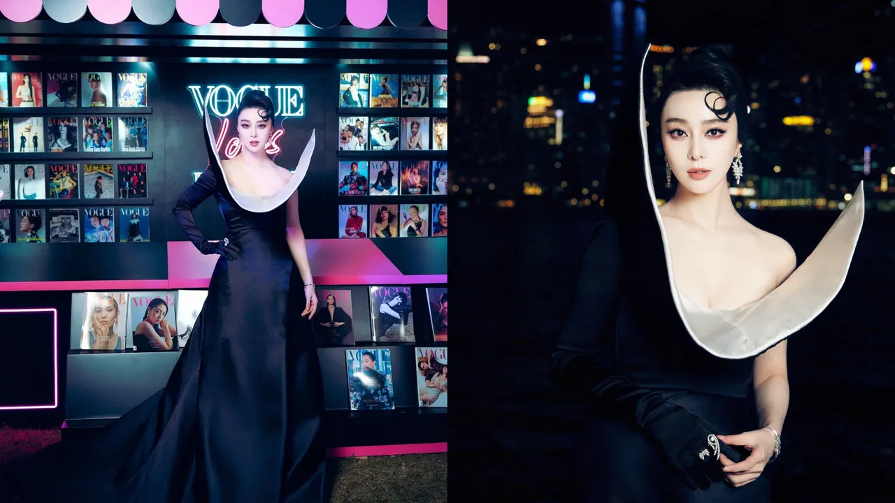 范冰冰日前佩戴Hearts On Fire珠寶出席《VOGUE》香港創刊五周年慶典。左圖翻攝范冰冰IG、右圖品牌提供