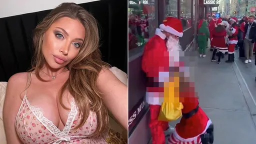 恥度無極限! 露奶網美當街「口愛聖誕老人」反正這裡人不在乎