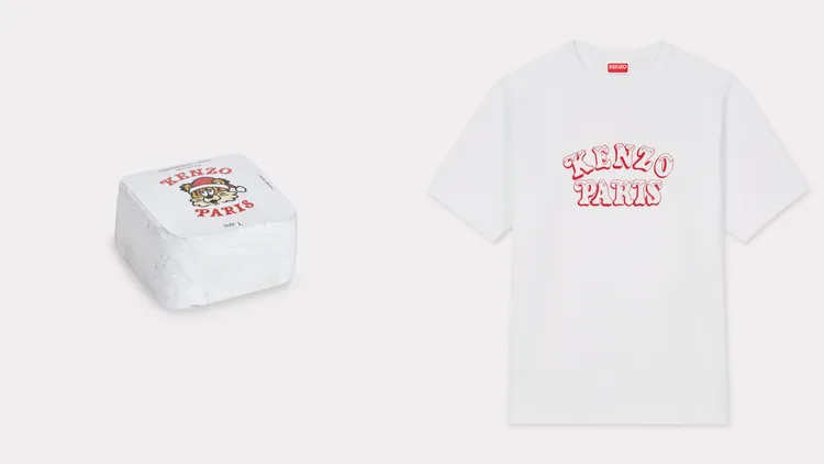 KENZO VERDY MARKET白色LOGO壓縮短袖上衣，6800元。品牌提供