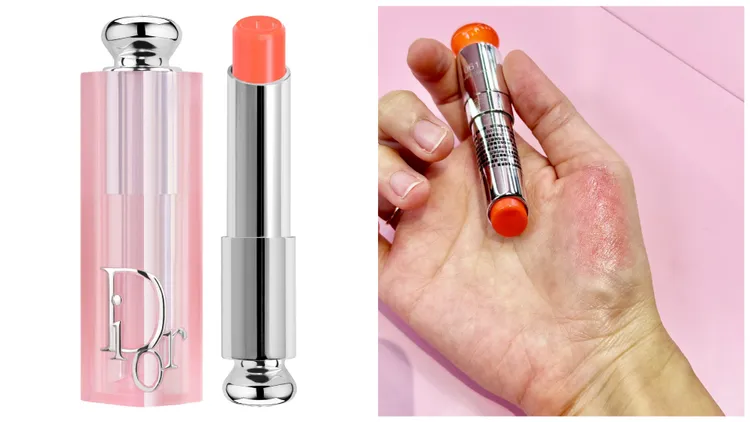 蜜桃色#061蜜桃橘。左圖品牌提供、右圖張家玲攝