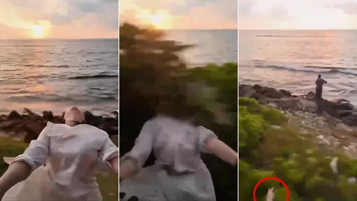 白目影片｜身體探出火車合體夕陽美景　樹叢一擊叫她滾下來